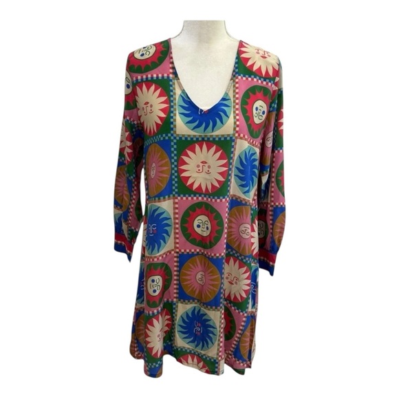 Johnny Was Lionara V-Neck Silk Swing Dress NWT - Picture 3 of 8